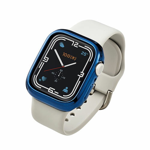 Apple Watchのスタイルを損ねず、傷、衝撃から本体側面を守り、ガラスフィルムを貼っていても装着可能な、Apple Watch Series 7 [41mm]用ソフトバンパーです。■Apple Watchのスタイルを損ねず、傷、衝撃から本体側面を守るApple Watch Series 7 [41mm]用ソフトバンパーです。 ■フレーム部は凸形状で周辺を囲むことにより液晶部への不意の接触を保護し、柔軟なTPU素材の本体部が衝撃を緩和します。 ■全面保護フィルムや、ガラスフィルムなど、厚みのあるフィルムを貼っていても装着可能です。※エレコム製フィルムのみ保証いたします。 ■衝撃に強いTPU素材を使い、側面部を覆うように保護します。 ■ケースをApple Watchに装着したままで液晶画面の確認、本体の操作、各種ボタン操作、純正の磁気充電ケーブルへの設置が可能です。■対応機種:Apple Watch Series 7 [41mm] ■セット内容:バンパー×1 ■材質:TPU(熱可塑性ポリウレタン) ■カラー:ネイビー