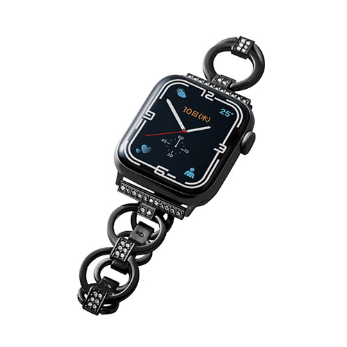 エレコム Apple Watch用ステンレスバンド ストーン付(41/40/38mm) AW-41BDSSJBK