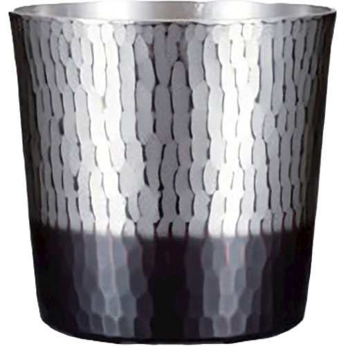 新光金属 純銅錫/黒被仕上げ 手打ち鎚目ロックカップ BR-206SB(3)