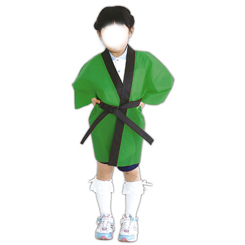 ARTEC カラー不織布ハッピ 子供用 J 緑 ATC1292