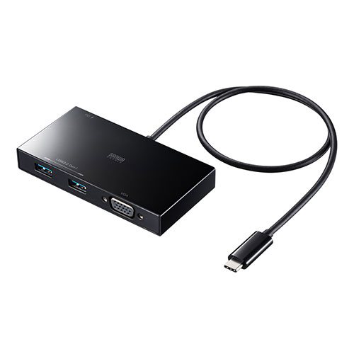 送料無料 サンワサプライ VGA付USB Type-Cハブ USB-3TCV1BK