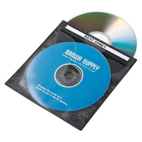 【5個セット】 サンワサプライ DVD・CD不織布ケース(ブラック) FCD-FN100BKNX5