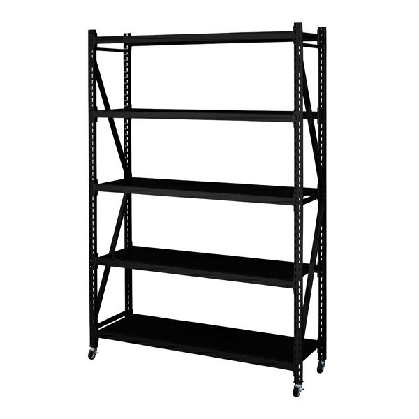 スチールラック 5段 オープンラック スリム ディスプレイラック 飾り棚 オープンシェルフ 棚 収納 収納ラック 収納棚 キッチン収納 キッチンラック リビング収納 フリーラック レトロ モダン 北欧 ブルックリン 西海岸 男前 インテリア おしゃれ ブラック