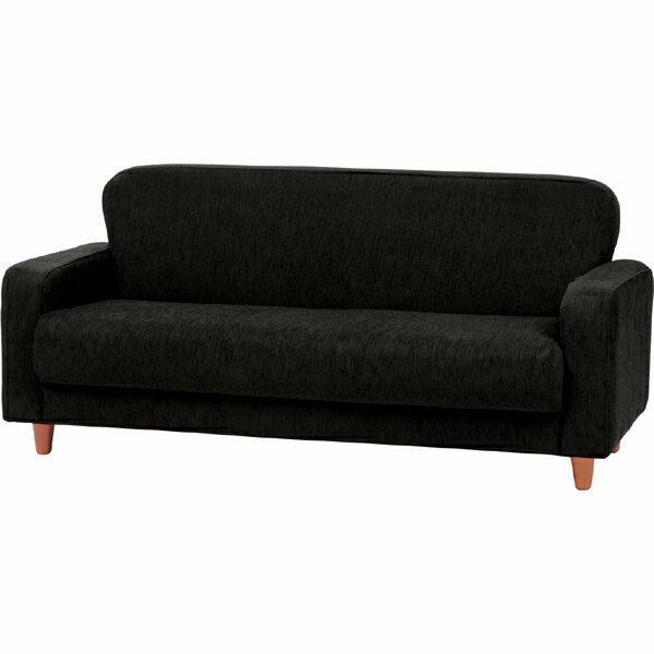 ソファー ソファ 3人掛け 三人掛け 3人用 ファブリック 肘付き イス 椅子 チェアー チェア 北欧 モダン レトロ カフェ風 西海岸 ブルックリン おしゃれ かわいい リビング 一人暮らし ブラック