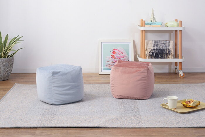 ミニビーズクッション ピンク おしゃれ シンプル クッション ビーズソファー 背当て 腰当て 座布団 コンパクト リビング [2]