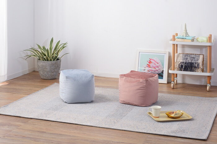 ミニビーズクッション ピンク おしゃれ シンプル クッション ビーズソファー 背当て 腰当て 座布団 コンパクト リビング [3]