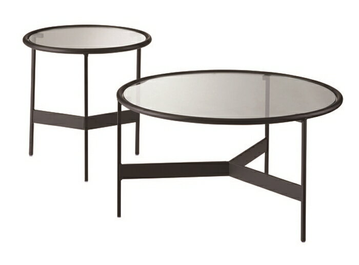 ラウンドガラステーブルL サイドテーブル センターテーブル ミニテーブル ソファーテーブル ローテーブル おしゃれ アイアン シンプル スタイリッシュ おしゃれ [3]