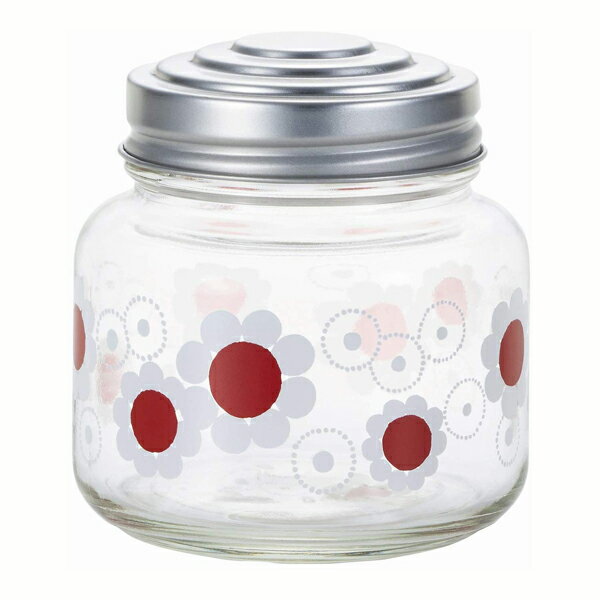 アデリア レトロ ボンボン入れ ミニ 花まわし 保存容器 キャニスター ガラス容器 保存ビン ガラス保存容器
