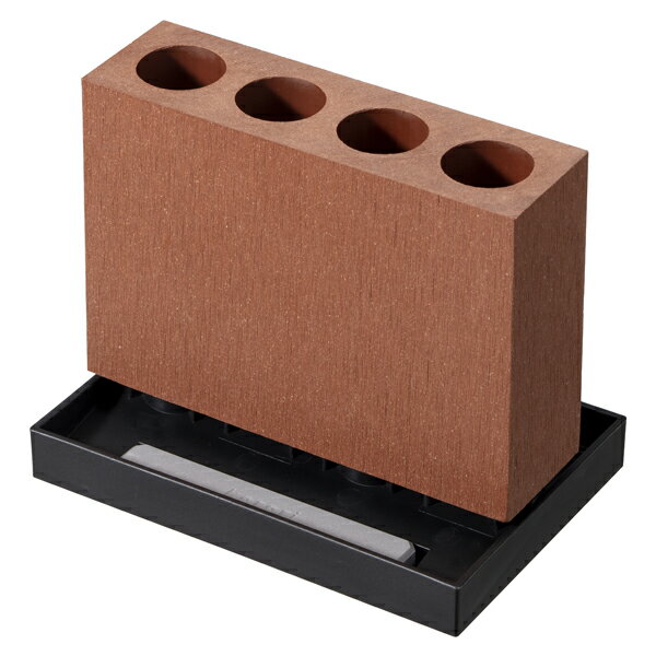 karari アンブレラスタンド4本用スリム　ブラウン 傘立て 傘スタンド 玄関前 コンパクト