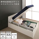 組み立て サービス付き 跳ね上げ式 収納付きベッド 深さレギュラー セミシングルベッド 国産フレーム 薄型抗菌国産ポケットコイルマットレスセット コンセント ベット ベッド フラットヘッドボード 跳ね上げ ムランテ セミシングルサイズ 収納ベッド 木製 大容量 (送料無料)(3)