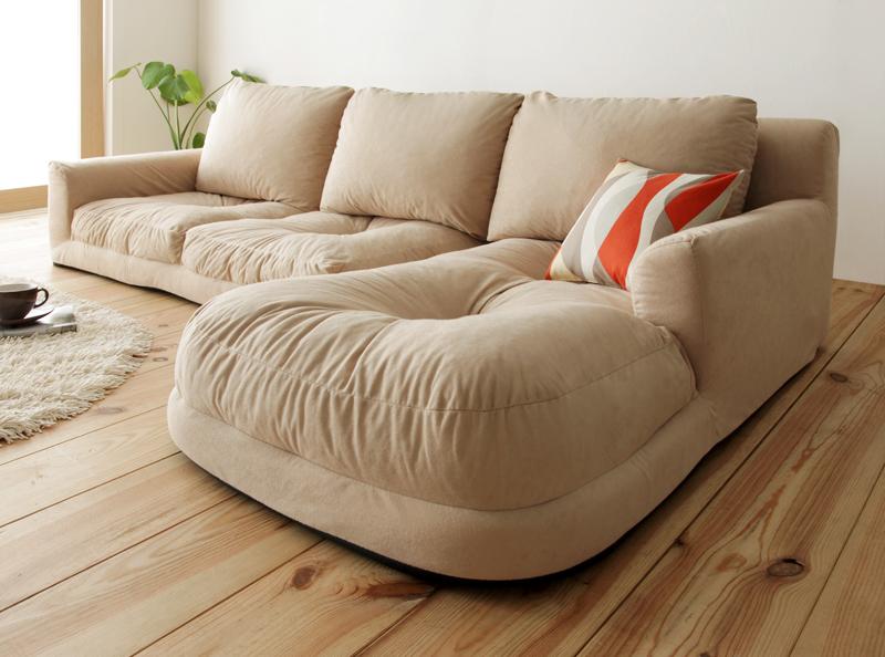 日本製 カウチソファ 3人掛け スエードタイプ 右コーナーセット L字型 フロアソファ ウィズロー ソファー ソファ sofa ロータイプ コーナーソファー コーナーソファ ローソファ ラブソファ 低いソファ こたつ用 ウレタン 軽い 三人掛け 合皮 3人かけ 北欧 モダン (送料無料)