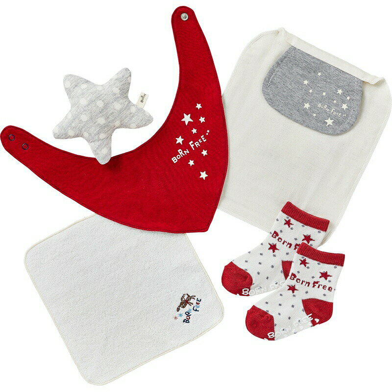 【まとめ買い5セット】きらきら星セット 日本製 ソックス スタイ 汗とりパット プチタオル ガラガラ星 竹籠 国産 かわいい キッズ 子供用 男の子 女の子 プレゼント