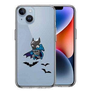単品 iPhone14 側面ソフト 背面ハード ハイブリッド クリア ケース 映画パロディ 蝙蝠男