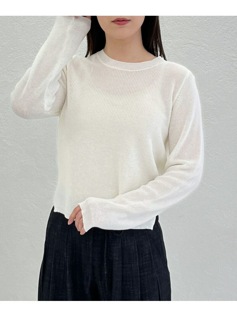 Crew Neck - 【SALE／10%OFF】リボン付きフェミニンクルーネックニット 31 Sons de mode トランテアン ソン ドゥ モード トップス ニット ホワイト ブルー【RBA_E】【送料無料】[Rakuten Fashion]