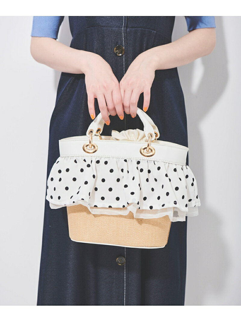 【SALE／20%OFF】フリルデザインバッグ 31 Sons de mode トランテアン ソン ドゥ モード バッグ ハンドバッグ ホワイト ブラック【RBA_E】【送料無料】[Rakuten Fashion]のサムネイル