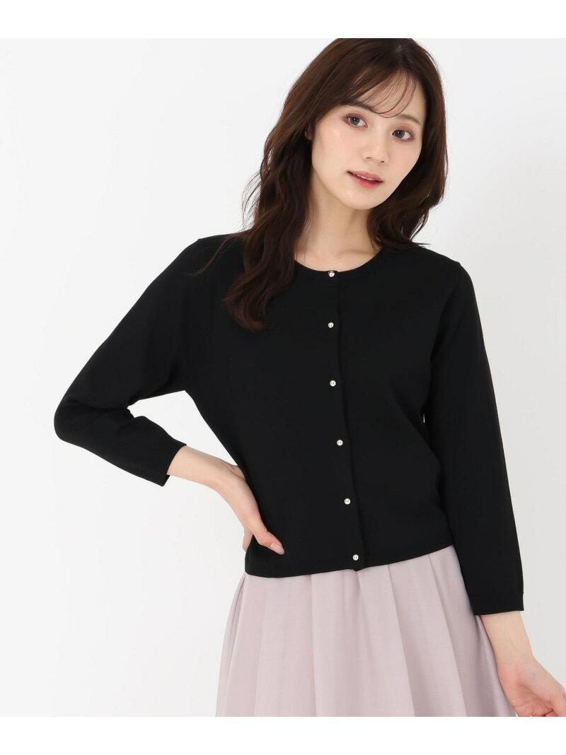 2025春夏新作 ベーシック七分袖カーディガン 31 Sons de mode トランテアン ソン ドゥ モード トップス カーディガン ブラック ホワイト グリーン レッド【送料無料】[Rakuten Fashion]