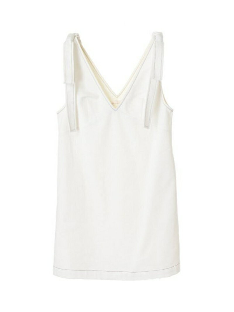 美しい リボンショルダーデニムミニワンピース 31 Sons De Mode トランテアン ソン ドゥ モード ワンピース キャミワンピース ブルー ホワイト 送料無料 Fashion 人気満点 Moskogas Com Br