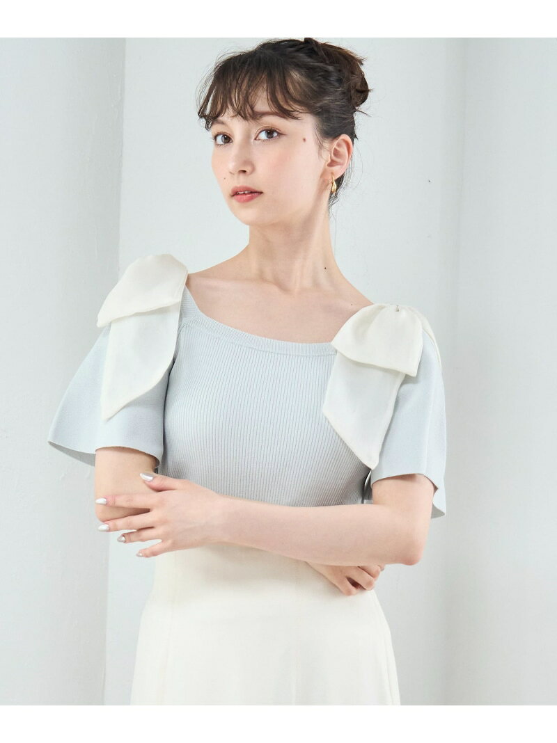 【SALE／50%OFF】シアーリボン付きニット 31 Sons de mode トランテアン ソン ドゥ...
