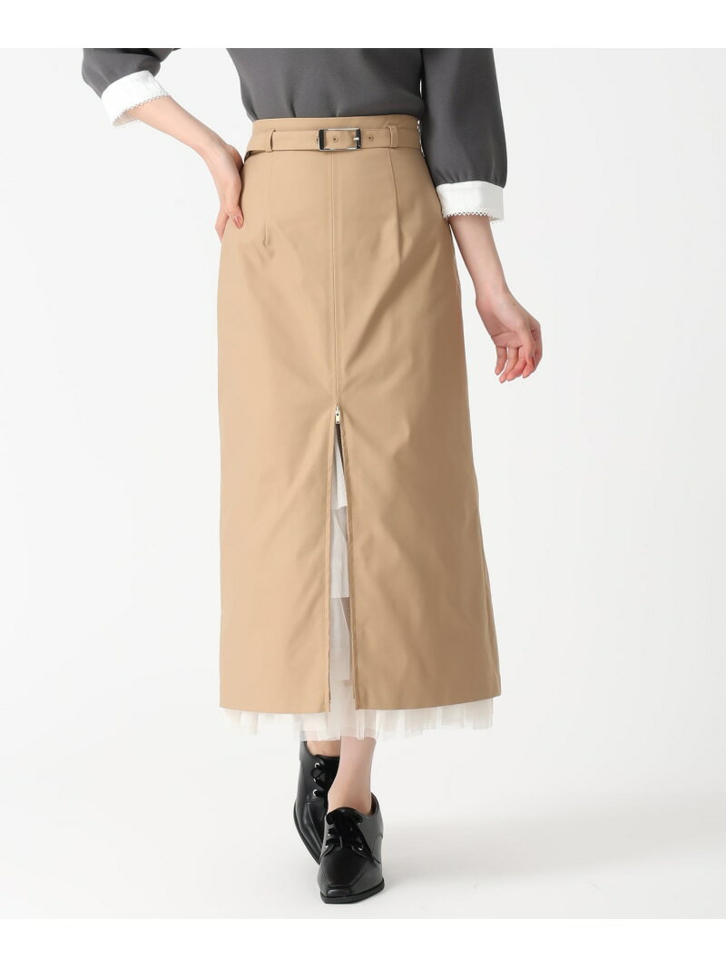 TT537211 チュールティアードインナーツイルスカート 31 Sons de mode トランテアン ソン ドゥ モード スカート その他のスカート ブラウン ベージュ【送料無料】[Rakuten Fashion]