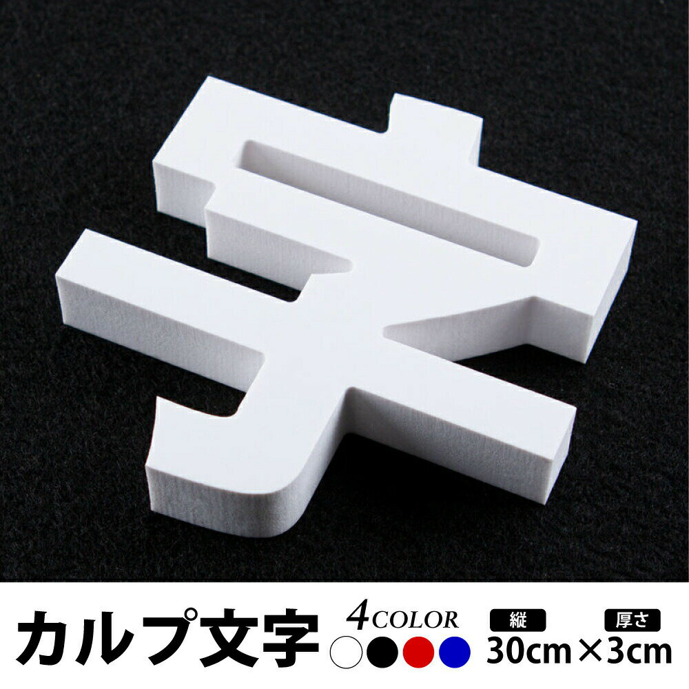 カルプ文字 浮き文字 立体文字「漢字」 縦30cm×厚さ：3cm 屋外仕様/店舗/飲食店/会社名/看板/激安/格安/丈夫/耐久性抜群 目立つカラー使用/全国配送　Karupu-b300