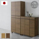 シューズボックス 下駄箱 玄関収納 ロータイプ 靴箱 幅 75 cm スリム 約 14足 収納 収納棚 おしゃれ 靴棚 食器棚 棚 ラック 大容量 新生活 大川家具