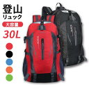 リュックサック バックパック 防水 ずれ止め 背面ポケット 大容量 リュック 登山 30l レディース メンズ 大きめ 多機能 デイパック バッグ ナイロン パソコン 大人 おしゃれ 軽量 防災 アウトドア スポーツ キャンプ 旅行 ユニセックス 黒 赤 ブルー(4)