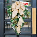 クリスマスオーナメント Christmas 置物 クリスマスリース リース リボン ボール クリスマス 花輪 ナチュラルリース 玄関 部屋 北欧 ナチュラル 手...