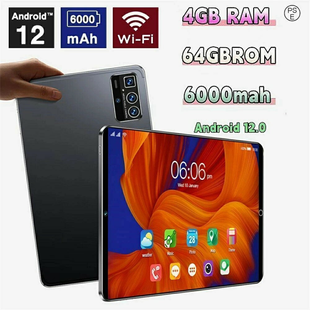 期間限定先着50名! 2024年最新 タブレット 本体 10インチ Android 12 Wi-Fiモデル 通話対応 1920*1200IPS液晶 simフリー GMS認証 軽量 在宅勤務 ネット授業 人気 おすすめ 初心者向け 送料無料 在宅ワーク