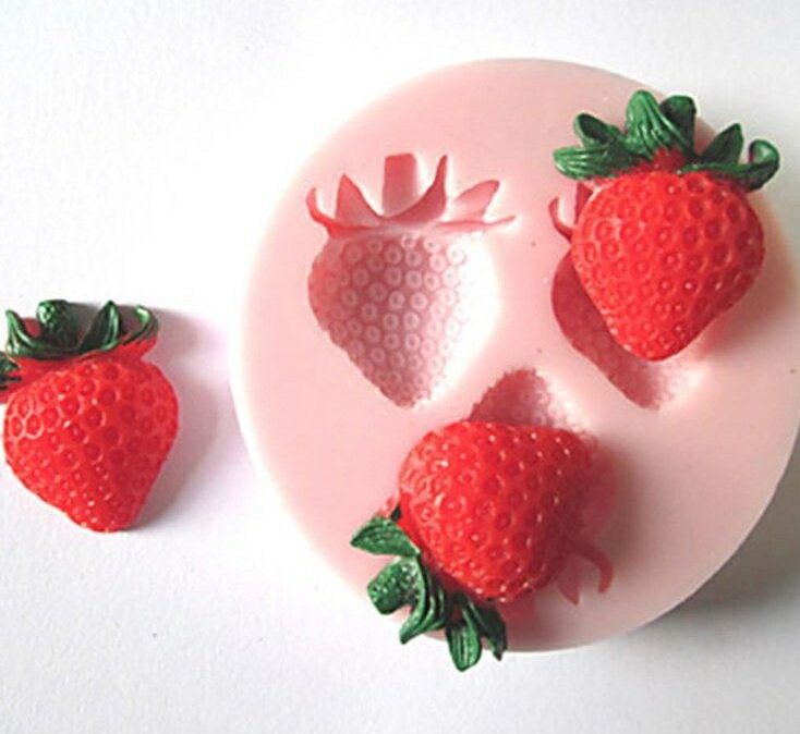 〇メール便無料 シリコンモールド デコパーツ製作モールド イチゴ