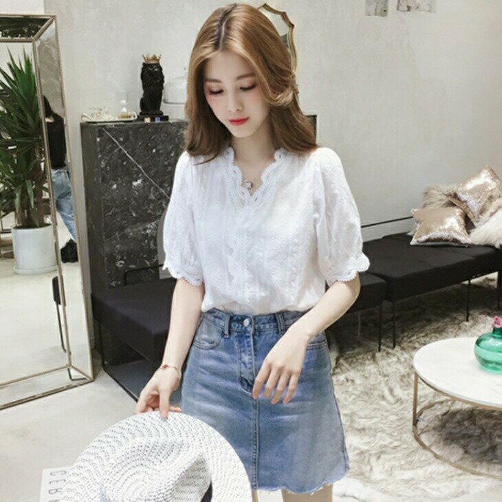 樂天商城 - シフォンブラウス フリルブラウス 透け感ブラウス トップス 半袖 きれいめ 袖フリルブラウス シフォン シャツ 春夏秋 大人 上品 シンプル アラサーコーデ オフィス 二次会 結婚式 事務服 オフィスカジュアル 30代 40代 50代 お出かけ用