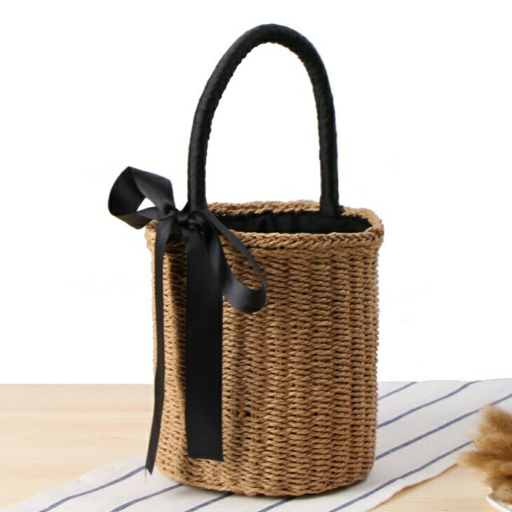 Shoulder Bag Type - かごバッグ ストローバッグ バケットバッグ 大人 ミニバッグ 浴衣バッグ 夏バッグ 上品 バッグ リボン ラウンドバッグ 手提げ ハンドバッグ バケット ボックス デザインバッグ レディース 浴衣 着物 パーティー 二次会 韓国 インスタ ins ママ