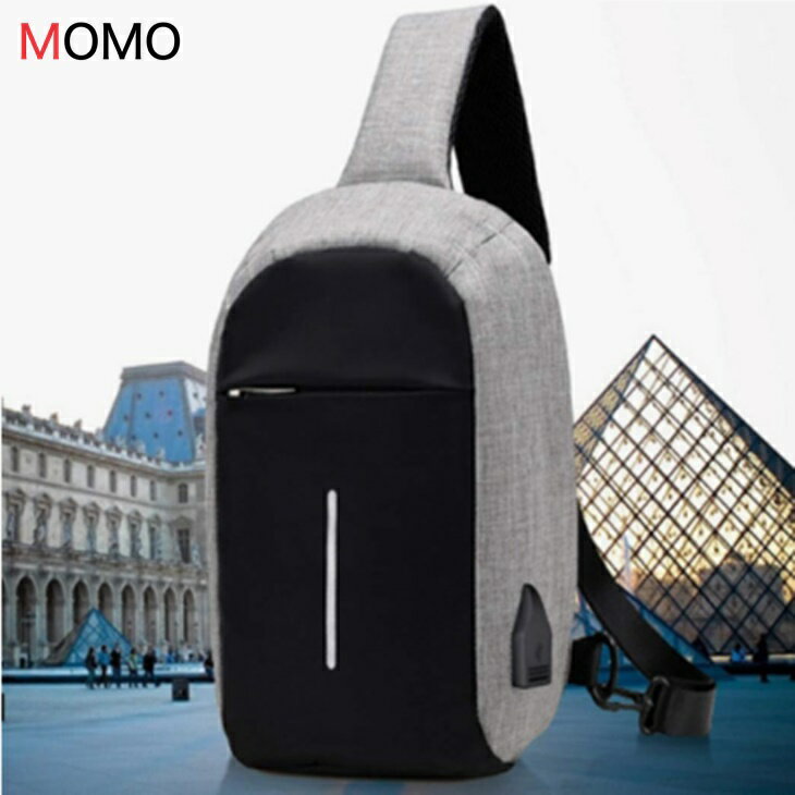 ユニセックス ショルダーバッグ メッセンジャーバッグ USBポート付き アウトドアポーチ ミニチェストバッグ スポーツ用 お出かけ用 携帯電話 財布収納 コンパ...