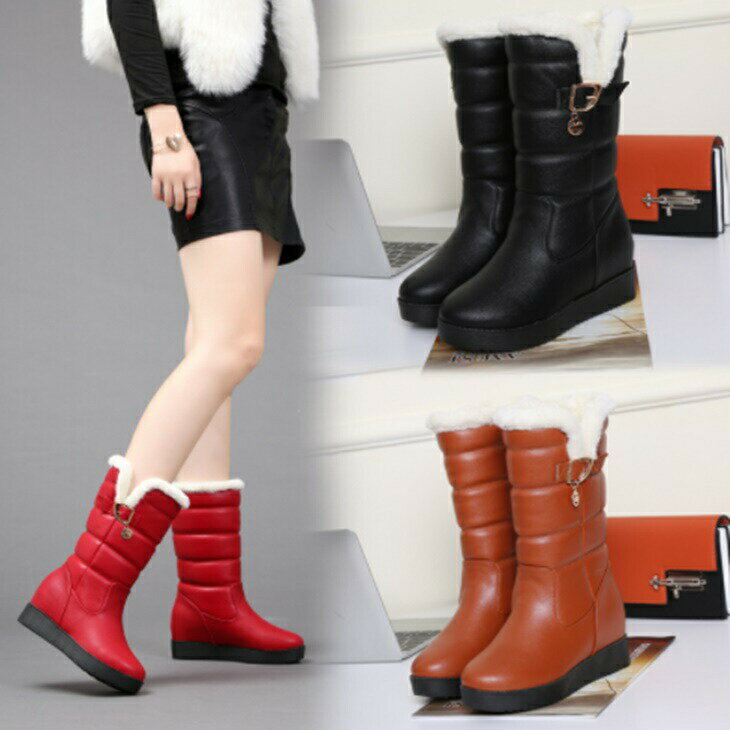 防水厚底3.5chブーツ スノーブーツ 滑り止め 滑らないブーツ 防寒 雪道 温かブーツ サイドジッパー 雪道ブーツ タウンブーツ 大人のブーツ 冬ブーツ 大人コーデ 大人カジュアル アラサーコーデ アラサーファッション ママコーデ 大人韓国コーデ