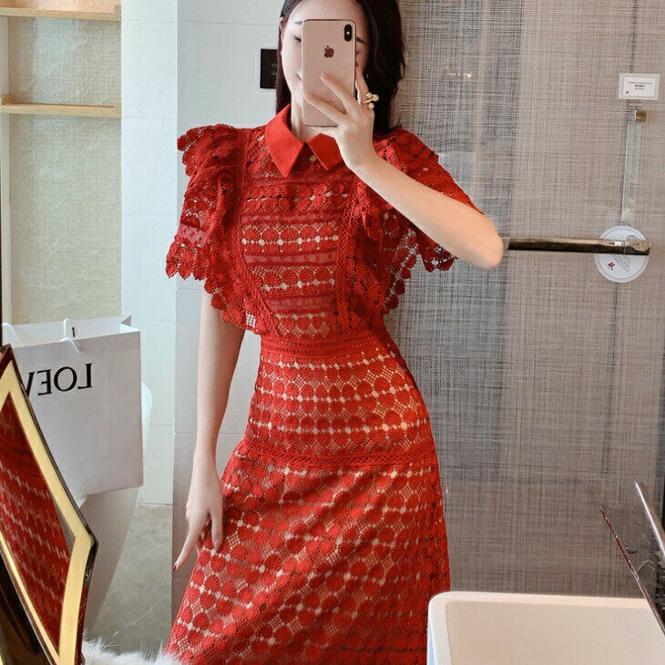 フリル レース 刺繍 シースルー ロング丈 フレア セクシー ドレスワンピ キャバドレス パーティードレス ナイトドレス キャバワンピ パーティーワンピ 上品 レディース 結婚式 二次会 パーティー OL ins 韓国 デート