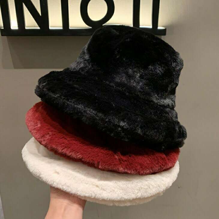 樂天商城 - もこもこ バケットハット 帽子 ハット サファリハット ベーシック アウトドア カジュアル ガーリー シンプル ニット帽 秋 冬 かわいい 日よけ ファッション 小顔効果 レディース お出かけ ins デート 韓国 トレンド ママ ガール