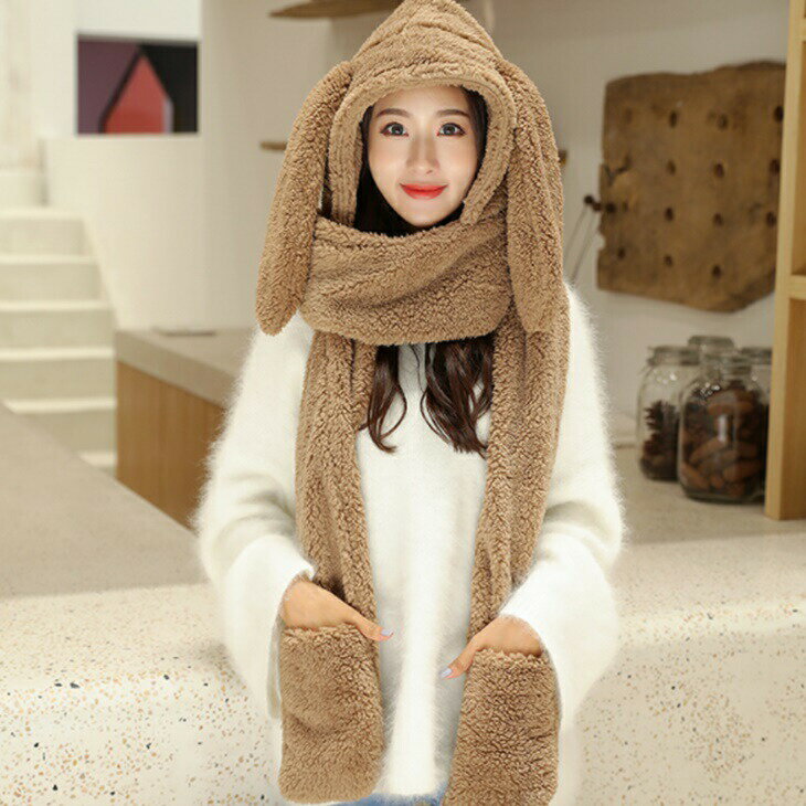 머리 푹신한 머플러 긴 귀가 있던 머플러 장갑 있던지 숄 가을 겨울의 이어 워머 겉옷의 어른의 숄 어른의 머플러 칼라 멋쟁이 어른 코데 어른 패션 원마일 코데 원마일 패션 아라사 아라포