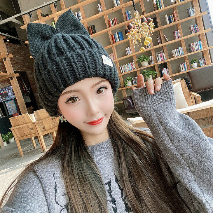 樂天商城 - ちょうちょボンボン付きウール帽子 GOLF帽子 あたたかカジュアル帽子 大人可愛いコーデ 大人カジュアル 大人コーデ 大人ガーリー 大人韓国コーデ アラサーコーデ アラサーファッション アラフォーコーデ アラフォーファッション シンプルコーデ