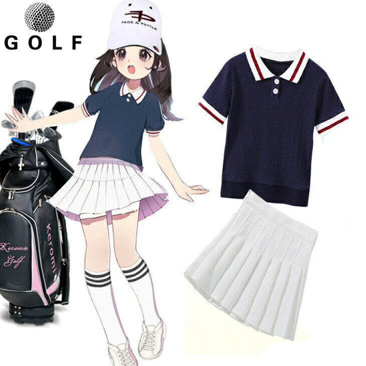 大人カジュアル&ゴルフ MOMOの小さいサイズのレディースゴルフウエア 子供ゴルフウエアとしても 長袖ニットゴルフセットアップ ツーピースゴルフウエア ゴルフニットセーター ゴルフ女子 レディースゴルフ 大人ゴルフウエア ゴルフファッション 大人ゴルフコーデ オールシーズンゴルフウエア｜アングル2