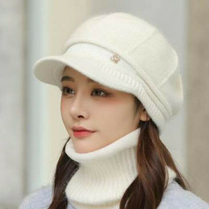 温かニットウールキャップ ゴルフキャップ 襟巻付き キャスケット帽子 温か帽子 大人可愛いコーデ 大人カジュアル 大人コーデ 大人ガーリー 大人韓国コーデ アラサーコーデ アラサーファッション アラフォーコーデ アラフォーファッション シンプルコーデ