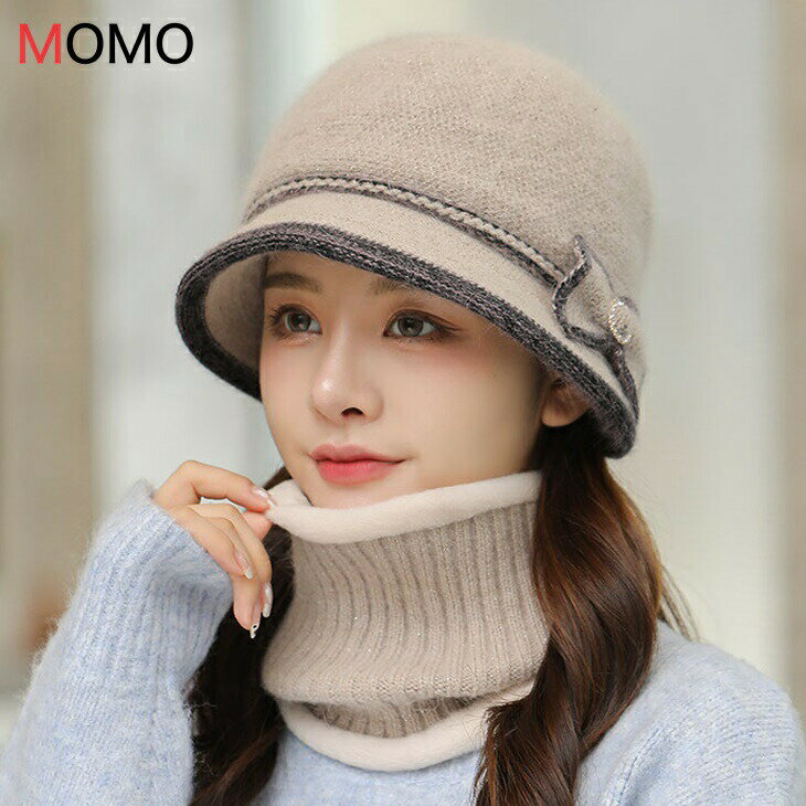 襟巻付きウールニット帽子 清楚ウールニット帽子 防寒ゴルフウールニット帽子 大人可愛いコーデ 大人カジュアル 大人コーデ 大人ガーリー 大人韓国コーデ アラサーコーデ アラサーファッション アラフォーコーデ アラフォーファッション シンプルコーデ ins(4)