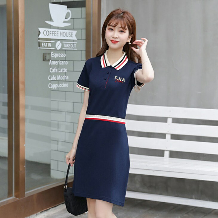 大きいサイズ レディース ゴルフウエア Aラインワンピース コットン素材 ミドル丈 ゴルフワンピース スリムワンピース 半袖シンプルワンピース 着痩せワンピース 制汗素材 半袖 カジュアルゴルフウエア ゴルフ女子 M〜3XL 大人カジュアル 韓国