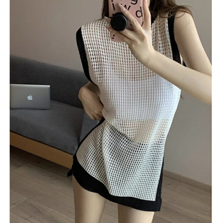 かわちぃ メッシュ ロング ベスト ワンピース レディース ゴルフウエア ゴルフ ベ...