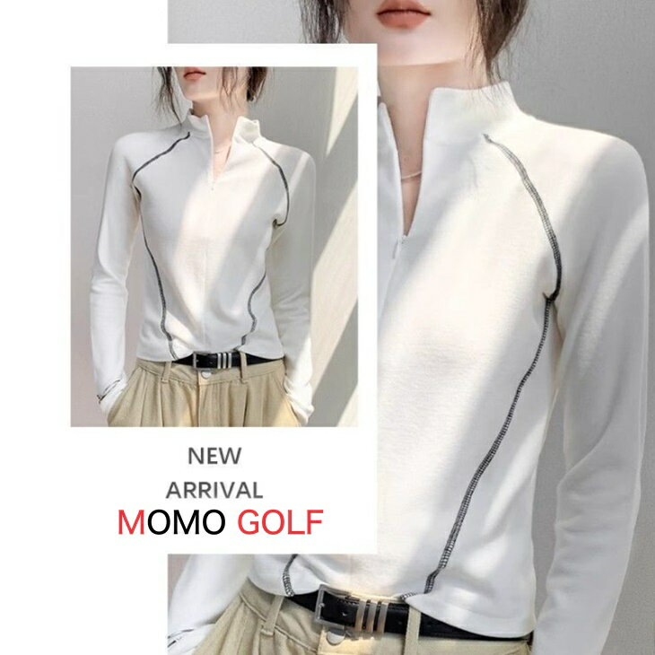 레이디스 골프 웨어 얇은도 따뜻한 뒤 기모 신축 스트레치 하이넥 긴팔 셔츠 따뜻한 소재 목 넥 셔츠 목 넥 골프 탑스 얇은 보온성 속건 방한 방풍 움직이기 쉬운 올 시즌 착용감 중시 골프 여자 어른 골프 여자 어른 골프 여자