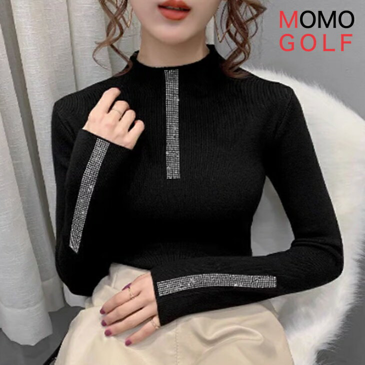 レディース ゴルフウエア ニットシャツ 伸縮 ストレッチ ハイネック 長袖シャツ 温か素材 モックネックシャツ モックネックゴルフトップス 薄手 保温性 速乾 防寒防風 動きやすい オールシーズン 着心地重視 ゴルフ女子 大人ゴルフウエア 韓国 ゴルフ 大人カジュアル