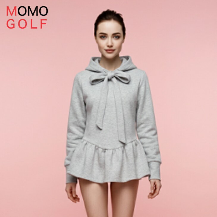 보우타이가 귀여운 유니섹스 후디 골프 블루존 레이디스 골프 웨어 올 시즌 봄 여름 가을 겨울 후드 첨부 긴 소매 골프 재킷 지퍼 재킷 착취해 보인다 캐주얼 골프 웨어