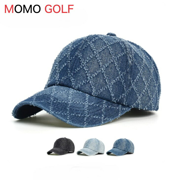 樂天商城 - ひし形ステッチが可愛い ユーズド風 グラデーションカラー デニムキャップ レトロ ウオッシュ加工 ユニセックス オールシーズン ゴルフキャップ 普段使いにも 程よい深さ メンズ レディース カジュアル ゴルフウエア 韓国 ゴルフ 被らないインポート カジュアル kawaii