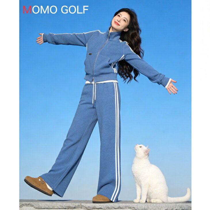 樂天商城 - サイドライン レディース ゴルフウエア セットアップ ツーピース フルジッパー ジャケット ワイドレッグパンツ オールシーズン ゴルフウエア 普段使いにも ゴルフ女子 レディース カジュアル ゴルフウエア 韓国 ゴルフ 被らないインポート カジュアル ゴルフウエア kawaii