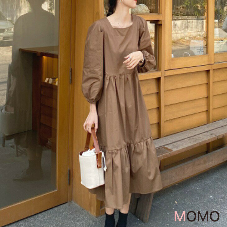 樂天商城 - スクエアネックルーズワンピース シンプルワンピ 清楚大人ワンピース 綺麗ワンピ フェアリーワンピ 大人シンメトリーワンピ 大人カジュアル 大人ファッション 大人コーデ アラサーファッション アラサーコーデ ママコーデ アラフォーコーデ 大人韓国コーデ