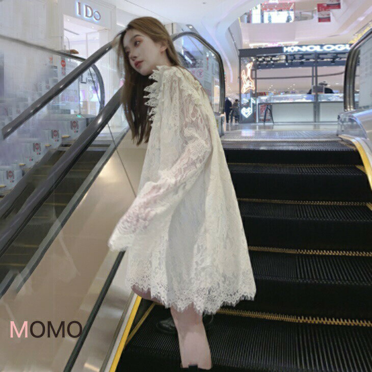 樂天商城 - ざっくり総レースワンピース ナチュラルワンピ フェアリーワンピ ふわふわワンピ シンプルワンピ 大人カジュアル 大人ファッション 大人コーデ アラサーファッション アラサーコーデ ママコーデ アラフォーコーデ 大人韓国コーデ 韓国ファッション ins