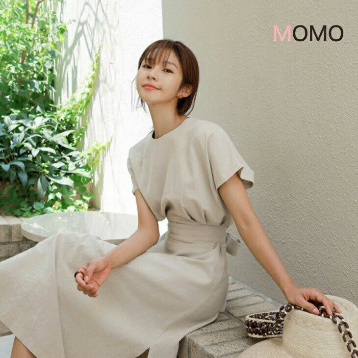 樂天商城 - 後ろ結びのコットンリネンワンピース リネンワンピ 普段着お洒落ワンピ ナチュラルワンピ 清楚ワンピ シンプルワンピ 大人カジュアル 大人ファッション 大人コーデ アラサーファッション アラサーコーデ アラフォーコーデ アラフィフコーデ 大人韓国コーデ